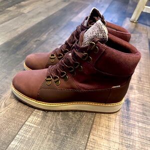 Toms Burgundy Ankle Boots